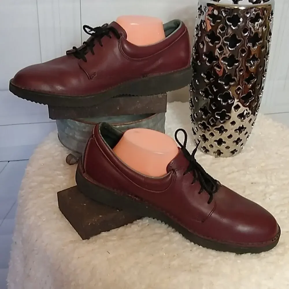 Eva Tech SZ 10 Men's Oxford Dress Shoes Reddish Brown Lightweight Leather